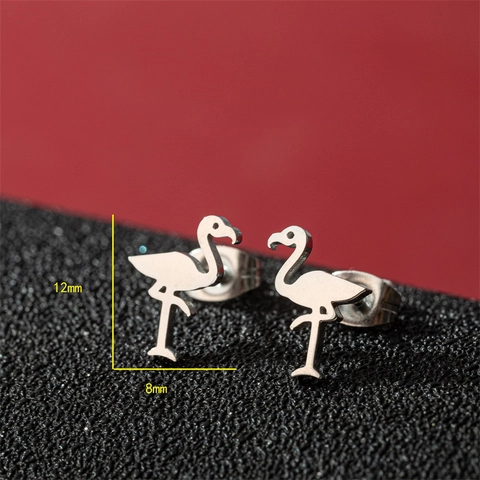 Orecchini A Lobo A Fenicottero In Acciaio Inossidabile Gioielli Minimalisti A Forma Di Animale Per Donna Accessori