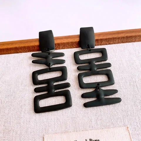 Double Happiness Charakter Hängeohrringe Legierung Matt Schwarz Mit 925 Sterling Silber Ohrstecker Für Damen Mode