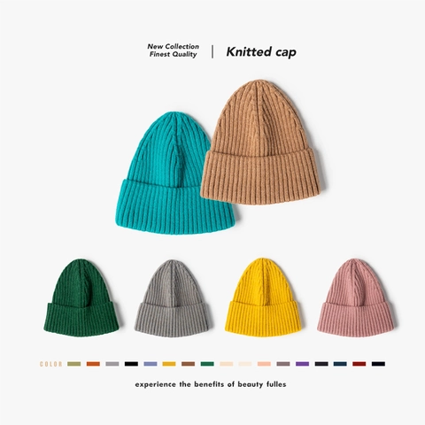 Gorro De Punto De Invierno Grueso Cálido De Canalé Suave Con Dobladillo Gorra Para Hombre Mujer Exterior