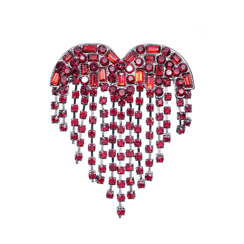 Spilla A Cuore Da Donna In Lega Strass Scintillante Nappa Romantica Elegante Vestiti Spilla Da Risvolto Gioielli Accessorio