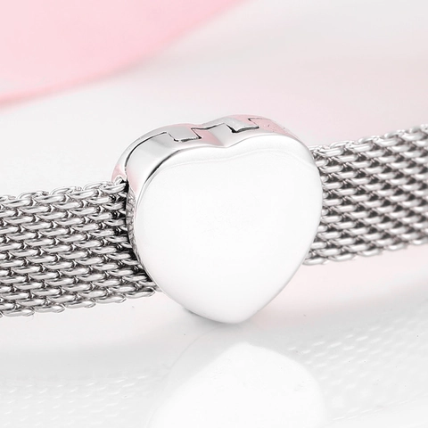 925 Sterling Silver Clip Charm Beads For Mesh Bracelet DIY Jewelry Tree Of Life Heart Moon Star Rhinestone Women Accessories