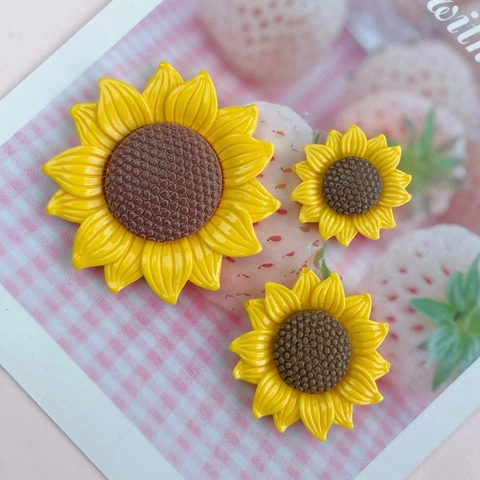 Ciondoli In Resina Di Girasole Cabochon Di Fiori Gialli Per Artigianato Fai Da Te Accessori Per Capelli Scrapbooking Creazione Di Gioielli