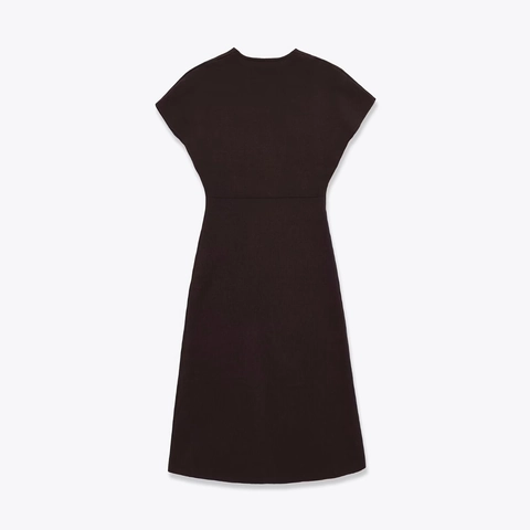 Sleeveless V Neck Knitted Midi Dress Solid Color Bodycon Slim Fit Elegant Ribbed Knit Polyester Dress For Women