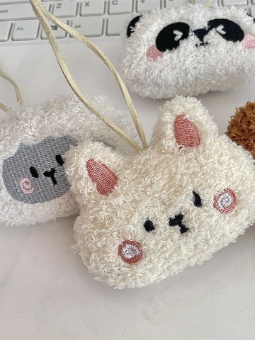 Simpatici Ciondoli Per Borse Animali In Peluche Sherpa Panda Coniglio Pendente Cartone Animato Con Cordino Per Accessori Zaino Studente