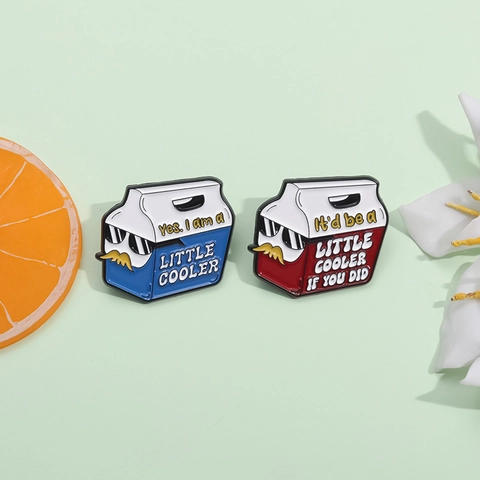 Humorous Cartoon Cooler Box Enamel Pin Badge Funny Little Cooler Slogan Alloy Brooch For Backpack Clothing Accessories Gift
