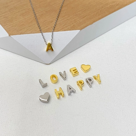 Collana Con Pendente Lettera Alfabeto Cuore Argento Sterling 925 Gioielli Eleganti Minimalisti Da Donna