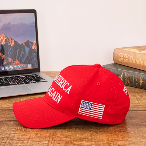 Gorra de Béisbol Bordada Bandera Americana Hombre Mujer MAGA Slogan Protección Solar Sombrero Algodón Ajustable Exterior