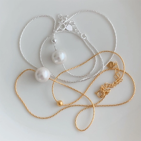 Collana Con Ciondolo Perla Artificial Minimalista Con Catena In Argento Sterling 925 Gioielli Eleganti Stile Coreano