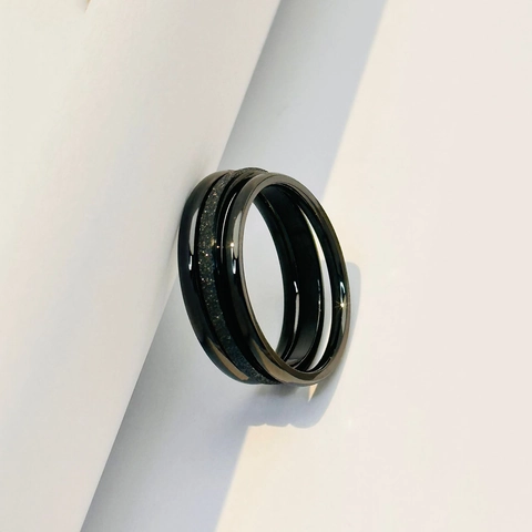 Anello Minimalista in Acciaio Inossidabile Smerigliato da Donna Placcato Oro Argento 18K Anello a Triplo Strato Gioielli di Moda