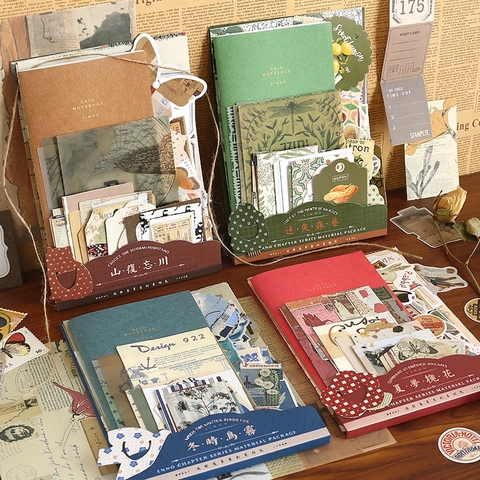Retro Vintage Scrapbooking Materials Aesthetic Decorative Paper Stickers Notebook For DIY Journaling Art Crafting