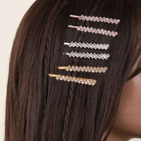 Elegante Strass Bobby Pins Legierung Metall Haarklammern Für Frauen Hochzeit Braut Kopfschmuck Funkelnde Haaraccessoires
