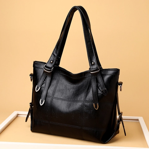 Borse Da Donna In Pelle PU Grande Capacità Design Patchwork Resistente All'acqua Moda Borsa A Spalla Per Uso Quotidiano