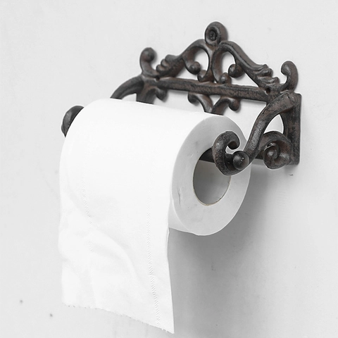 Support Papier Essuie-Tout Mural En Fonte Rétro Décoration De Style Européen Vintage Pour Cuisine Et Salle De Bain