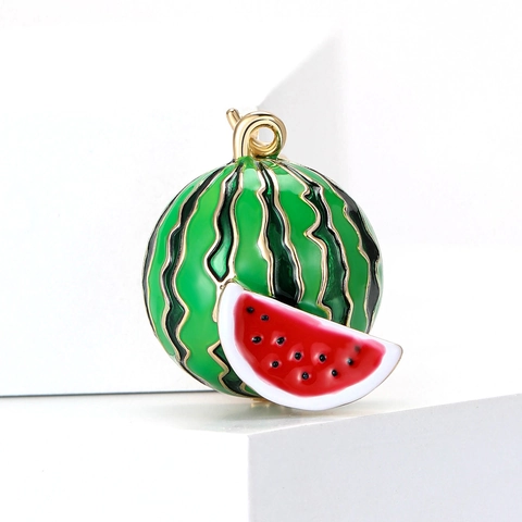 Spilla Anguria Lega Smalto Forma Di Frutta Moda Carino Gioielli Accessorio Per Donne Ragazze Decorazione Di Abbigliamento