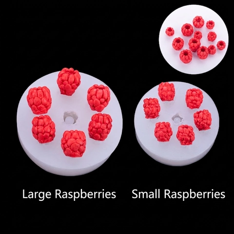 3D Raspberry Silicone Mold Realistic Fruit Shape For Cake Decorating Fondant Chocolate Candy DIY Craft Baking Tool