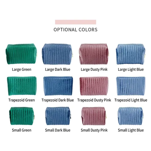 Velvet Makeup Bag Large Capacity Quilted Cosmetic Organizer Travel Storage Pouch Plush Handbag Elegant Soft Portable