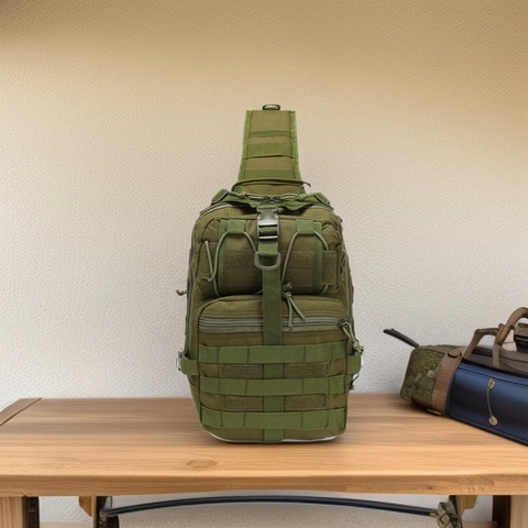 Tactical Chest Bag Waterproof Oxford Cloth Molle System Crossbody Sling Shoulder Pack Outdoor Hiking Military Men Sports