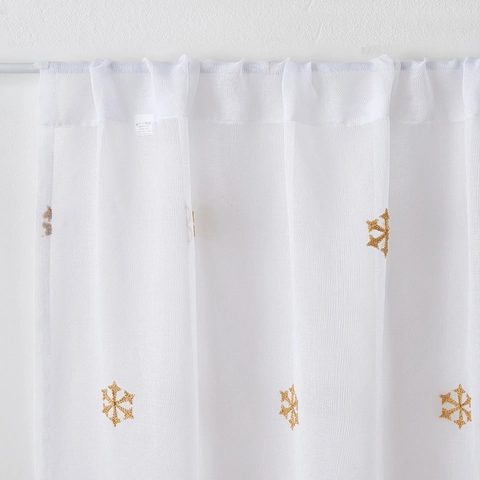 Christmas Porch Decoration Set White Semi Transparent Lace Door Curtain Red Banner Reindeer Candle Pattern Polyester Festive Home Party Decor
