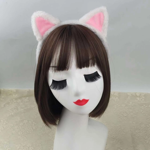 Cerchietto Orecchie Di Gatto Peluche Pelliccia Sintetica Orecchie Da Animale Per Trucco Cosplay Halloween Accessori Per Feste