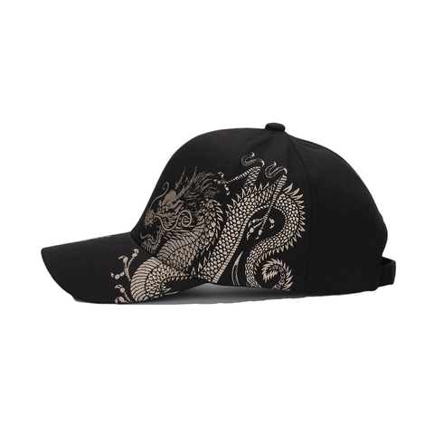 Baseballkappe Mit Chinesischem Drachendruck Baumwolle Sonnenschutz Verstellbare Mütze Lässige Streetwear Für Herren Und Damen