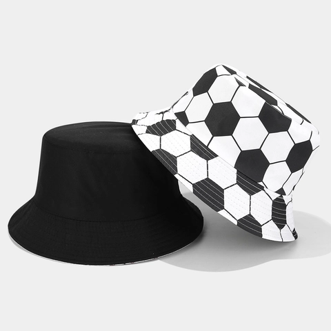 Bucket Hat Polyester Sports Ball Pattern Full Print Reversible Sun Protection Outdoor Fashion Fisherman Hat Unisex