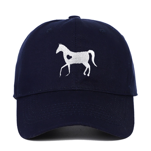 Cappello Da Baseball Puro Cotone Ricamo Cavallo Cuore Regolabile All Aperto Protezione Solare Berretto Uomo E Donna