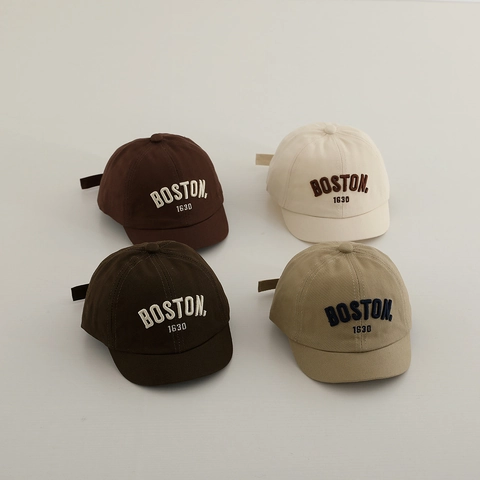 Toddler Baby Baseball Cap Cotton Breathable Letter Embroidery Retro Short Brim Sun Protection Outdoor Adjustable Hat