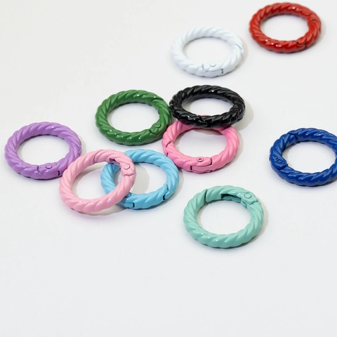 Colorful Alloy Twisted Round Spring O-Rings Open Jump Gate Connectors For DIY Jewelry Making Keychain Bag Accessories