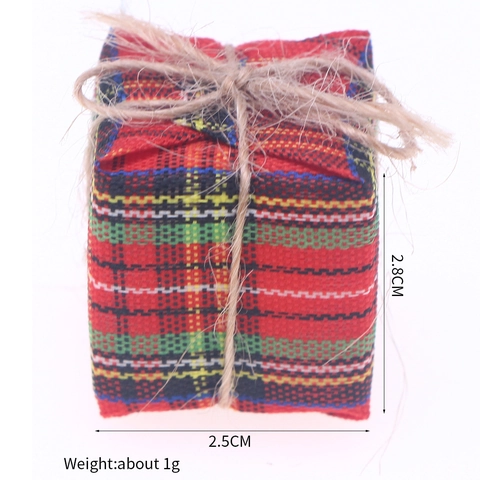 Petit Ornement À Suspendre Cube En Tissu Écossais De Noël Jute Rustique Décor De Fête Maison