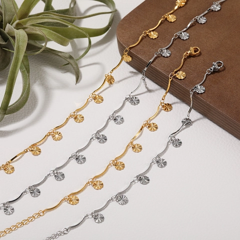 Zonnebloem Hanger Sieraden Voor Vrouwen Titanium Staal Golf Ketting Halsketting En Armband Niche Ontwerp Mode Accessoire