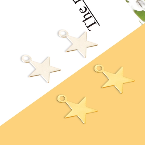Star Shape Metal Charms Iron Pendants For DIY Jewelry Making Bracelet Necklace Earring Craft Gold Silver Metallic