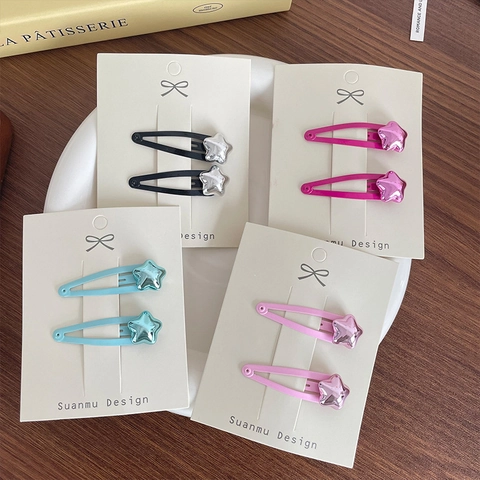 Pinces À Cheveux Étoiles Barrettes Métalliques BB Clips Colorées Épingles À Cheveux Décoratives Pour Petites Filles Enfants