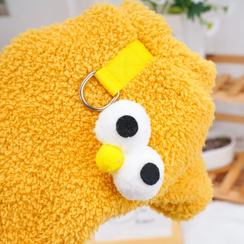 Dog Jumpsuit Lamb Fleece Warm Pet Clothes For Small Dogs Cats Puppy Kitten Soft Plush With D-Ring Leash Cartoon Big Eyes