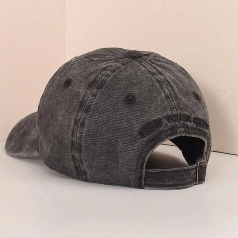 Washed Cotton Baseball Cap Vintage Distressed New York Bestickt Verstellbar Dad Hat Outdoor Sonnenschutz