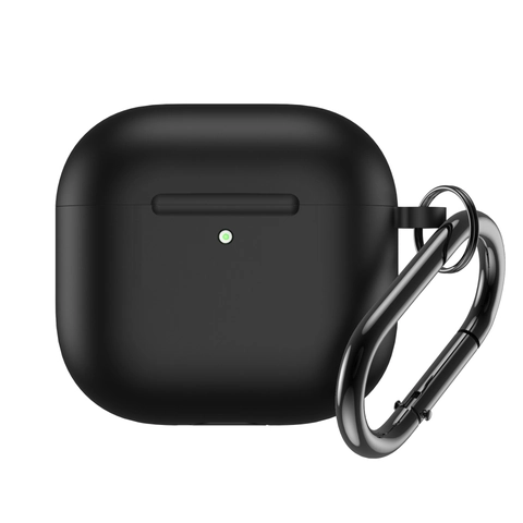 Silikon Schutzhülle Für AirPods 4 2024 Stoßfeste Kopfhörer Abdeckung Mit Metallkarabiner Matte Oberfläche