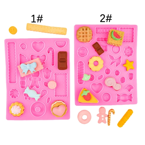 Dessert Silicone Molds Multi Cavity Waffle Gingerbread Man Candy Cookie Shapes For DIY Resin Clay Cake Decorating