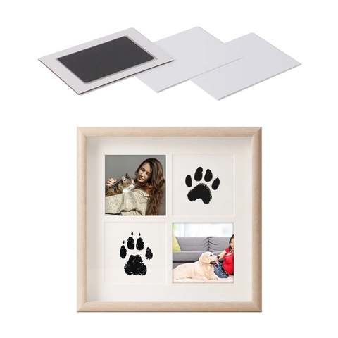 Cornice Per Foto Commemorativa Impronta Di Zampa Di Animale Legno DIY Ricordo Con Tampone Inchiostro Per Cane Gatto