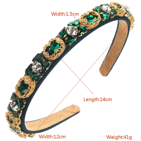 Cerchietto Barocco Di Lusso Con Strass Fascia Per Capelli Imbottita In Cristallo Vintage Per Donne Accessori Festa