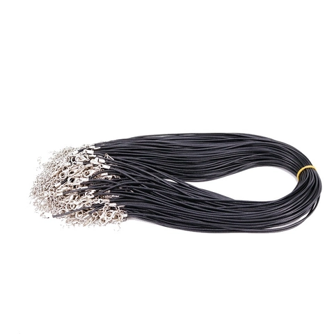 Cordon De Collier En Fil Ciré Avec Fermoir Mousqueton En Alliage Et Chaîne D'extension Pour Accessoires De Bijoux DIY