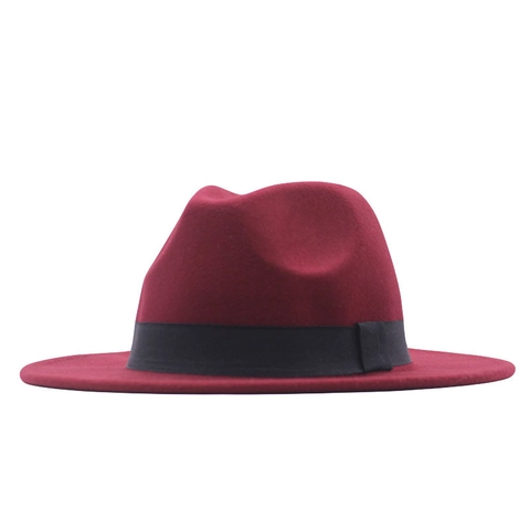 Women's Wide Brim Felt Fedora Hat British Style Jazz Hat With Satin Ribbon Casual Elegant Sun Hat For Outdoor Travel