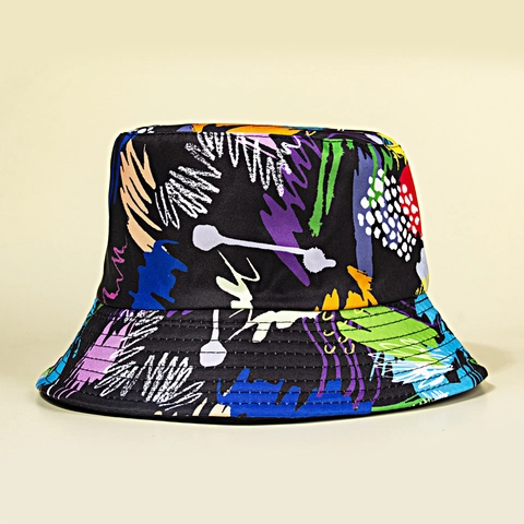 Cappello Alla Pescatora Graffiti Tela Street Art Stampa Astratta Protezione Solare Ombra Esterna Top Piatto Casual Unisex