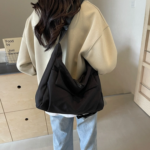 Large Capacity Crossbody Bag Minimalist Canvas Messenger Shoulder Purse With Multi Pockets And Wide Adjustable Strap For Women Casual Daily Travel