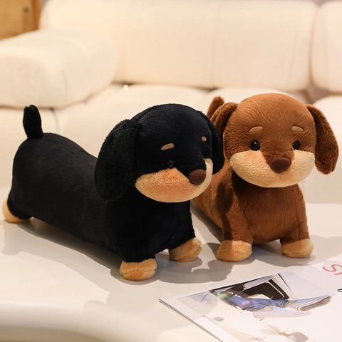 Cute Dachshund Plush Toy Soft Sausage Dog Stuffed Animal Kawaii Realistic Puppy Doll For Kids Birthday Gift Home Decor