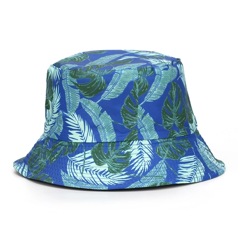 Bucket Hat Mit Tropischem Blattmuster Polyester Atmungsaktiv Sonnenschutz Outdoor Strand Reise Anglerhut Unisex