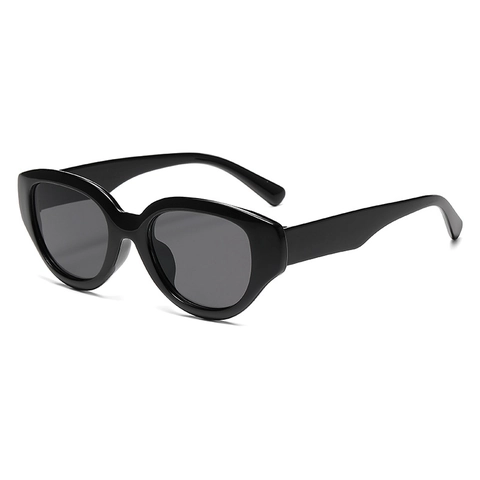 Occhiali Da Sole Occhio Di Gatto Retro Ovali Montatura Grande Spessa In Plastica Protezione UV400 Lenti AC Vintage Donne