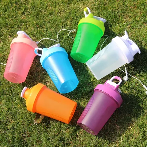 Shaker Bottle Plastic With Mixer Ball Portable Sports Gym Fitness Leakproof Cup Flip Lid