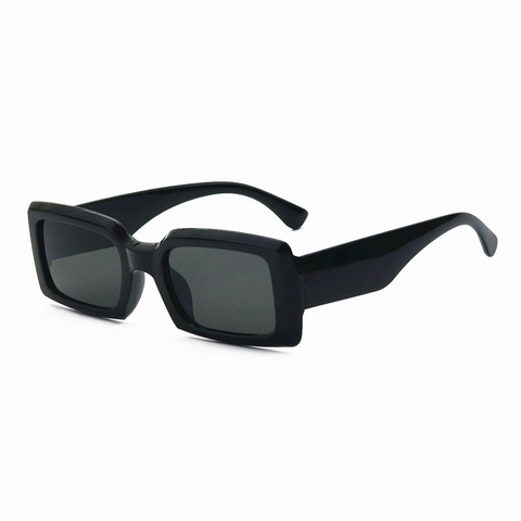 Lunettes De Soleil Rectangulaires Mode Monture PC Verres AC Rétro Vintage Y2K Cadre Épais Branches Larges Protection UV