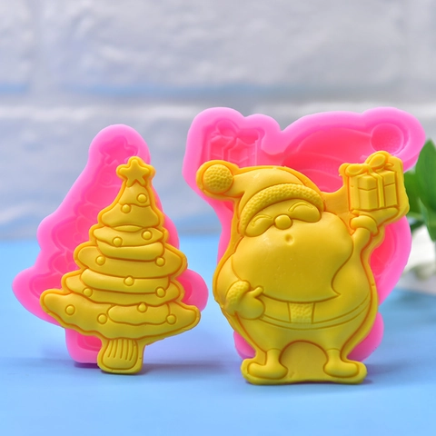 Weihnachtsbaum Weihnachtsmann Silikonform Für DIY Tortendeko Fondant Kerze Seife Festliches Basteln