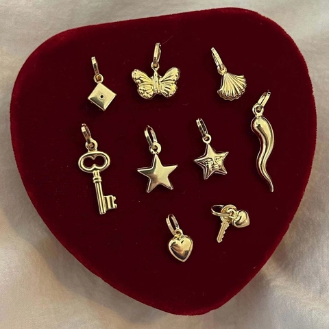 Roestvrijstalen Ketting Sterrengezicht Hart Vlinder Sleutel Chili Hanger 18K Verguld Mode-Sieraden Voor Vrouwen