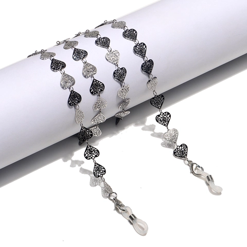 Catena Per Occhiali In Acciaio Inossidabile A Forma Di Cuore Supporto Antiscivolo Per Occhiali Da Sole Motivo A Rose Elegante